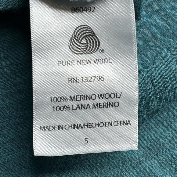 Segments Shirt Womens Small Teal 100% Merino Wool Long Sleeve V Neck Base Layer - Picture 4 of 11